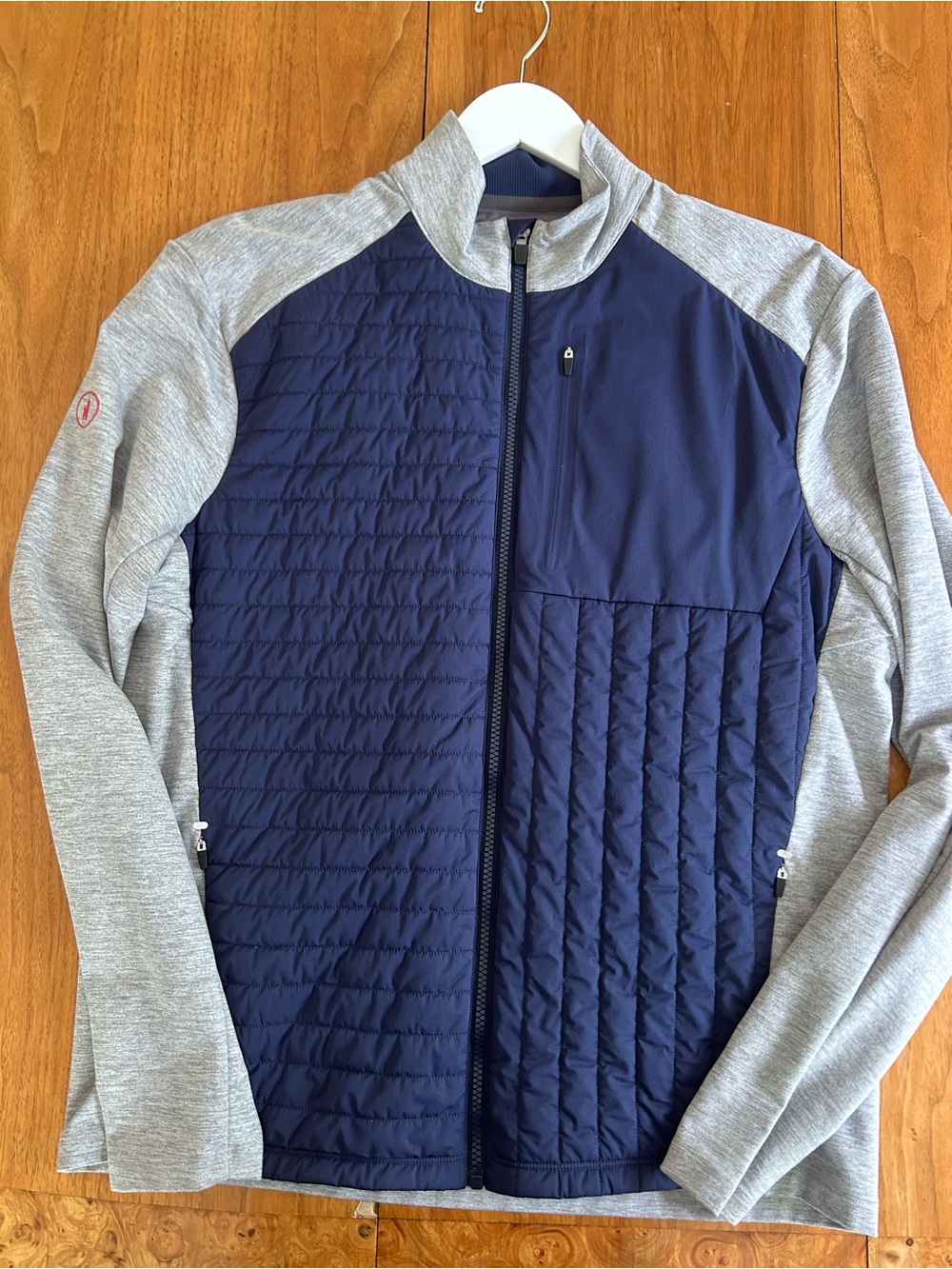 johnnie-O Navy Quilted Front with Heather Gray Sleeves Jacket new w/tags